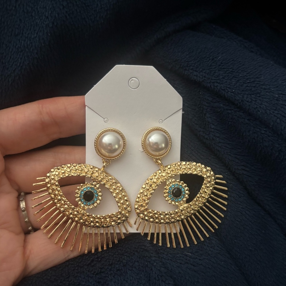 Evil eye large Earrings brand new